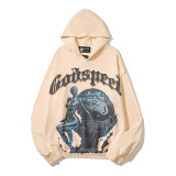 Godspeed Cross-Border 25ss Fall/Winter New Direct Print Washed Vintage Pure Cotton Hip-Hop American Style Hoodie Sweatshirt