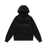 Trapstar's new rainbow gradient letter tiger head embroidery unisex hooded sports sweatshirt and jogger pants set