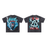 FIRST ROW LOST UTOPIA UNIVERSE CROPPED TEE white ink direct print short sleeve t-shirt for men