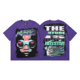 25ss Cross-Border Foreign Trade Hellstar American Trend High Street Retro Print Summer Loose Short-Sleeve T-Shirt Unisex
