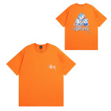 Original label one-piece dropshipping trendy brand STU West short-sleeve T-shirt with dice, black eight, ice cream designs, basic American style couple's wear for summer