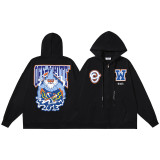 25ss American fashion high street OFF series autumn and winter OW arrow stripe trendy casual unisex loose hooded sweatshirt