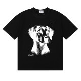 25ss cross-border European and American trendy brand RHUDE character, coconut tree, and letter print American style short-sleeve T-shirt, unisex