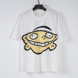 American trendy high street hip-hop Billionaire cartoon abstract pattern printed casual round-neck short-sleeve T-shirt for men and women