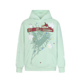 25ss cross-border foreign trade Sp555der American-style trendy brand foam letter full rhinestone hoodie sweatshirt and pants for men and women