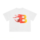 American trendy high street hip-hop Billionaire cartoon abstract pattern printed casual round-neck short-sleeve T-shirt for men and women
