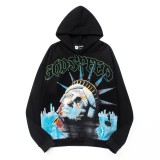 Godspeed Cross-Border 25ss Fall/Winter New Direct Print Washed Vintage Pure Cotton Hip-Hop American Style Hoodie Sweatshirt