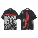 New Hellstar high-quality vintage washed loose-fit short-sleeve T-shirt for men