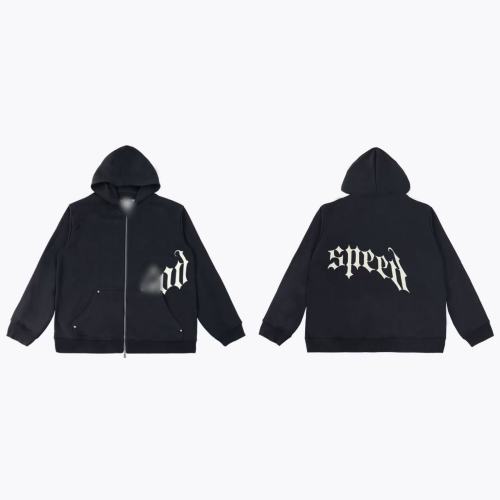 25ss Fall/Winter New GOD Fashion High Street Retro Simple Letter Casual Cardigan Hooded Sweatshirt Unisex Set