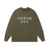 Spring/Summer New FOG ICON Double-Line Letter Print Crew Neck Pullover Short Sleeve Unisex Fleece Hoodie