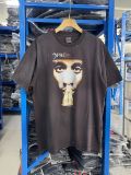 High-quality SAINT MICHAEL ICON washed vintage short-sleeve trendy retro print couple's T-shirt for men and women