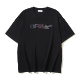 25ss high-quality OFF OW trendy high street arrow print summer short-sleeve casual loose T-shirt for men and women couples
