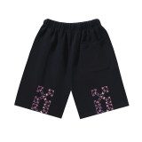 Brushed fleece 450g double logo print OW shorts, new summer style, European and American trendy brand, plus size knee-length shorts