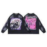 Cross-border Hellstar T-Shirt, autumn fashion, trendy high street loose long-sleeve T-shirt for men and women