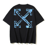 25ss high-quality OFF OW trendy high street arrow print summer short-sleeve casual loose T-shirt for men and women couples