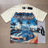 26ss Cross-Border Foreign Trade GOD American Trend High Street Vintage Washed Distressed Skull Unisex Loose Fit Printed Short Sleeve T-Shirt
