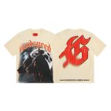 Cross-border foreign trade American fashion high street skull rock band washed casual loose short-sleeve t-shirt for men and women