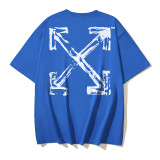 25ss high-quality OFF OW trendy high street arrow print summer short-sleeve casual loose T-shirt for men and women couples