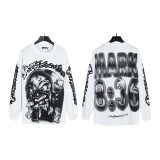 Hellstar trendy high street vintage washed distressed printed street rock sweatshirt long-sleeve T-shirt for men and women
