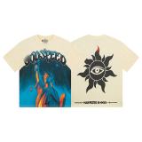 Cross-border foreign trade American fashion high street skull rock band washed casual loose short-sleeve t-shirt for men and women