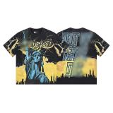 New Summer Arrival: GOD Fashion High Street Vintage Washed Distressed Short Sleeve Rock Band Print Loose Fit T-Shirt