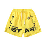 Cross-border American fashion Hellstar series new high-quality terry casual shorts with drawstring, unisex