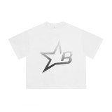 American trendy high street hip-hop Billionaire cartoon abstract pattern printed casual round-neck short-sleeve T-shirt for men and women