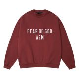 High street new autumn and winter FOG ICON double row letter print fleece-lined hooded sweatshirt for men and women, couple style trendy top