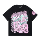 25ss Cross-Border Foreign Trade Hellstar American Trend High Street Retro Print Summer Loose Short-Sleeve T-Shirt Unisex