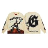New foreign trade fashion God-speed skull rock band street style pure cotton loose long-sleeve T-shirt unisex