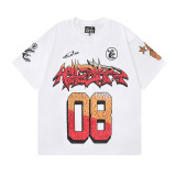 25ss Cross-Border Foreign Trade Hellstar American Trend High Street Retro Print Summer Loose Short-Sleeve T-Shirt Unisex
