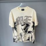 Cross-border foreign trade MIXED EMOTION American fashion brand Angel high street rhinestone bat sleeve loose short-sleeve T-shirt for men