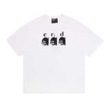 American trendy high street ERD 'Melancholic Rich Kid' retro print short-sleeve summer loose casual trendy couple's T-shirt for men
