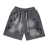 Cross-border American fashion Hellstar series new high-quality terry casual shorts with drawstring, unisex