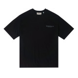 Heavyweight pure cotton FOG ICON small collar t-shirt, American style high-neck short-sleeve, loose fit, drop shoulder, unisex summer top