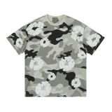 Cross-border pure cotton short-sleeve D.T 3D foam cotton blossom print graffiti unisex casual loose T-shirt