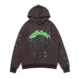 High-quality YoungThugSp555der American street fashion brand Pink loose-fit unisex hooded sweatshirt