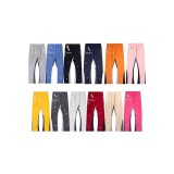 Correct version of Gallery Dept hand-painted splatter-ink patchwork drawstring high street casual sweatpants with a slight flare for men