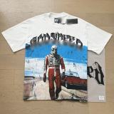 26ss Cross-Border Foreign Trade GOD American Trend High Street Vintage Washed Distressed Skull Unisex Loose Fit Printed Short Sleeve T-Shirt