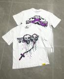 25ss American fashion high street COUGH SYRUP 3D white ink direct print rhinestone high street loose double yarn short sleeve t-shirt for men