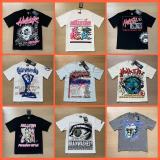 American Trend Hell Star Ins-style retro printed top for men and women, casual trendy pure cotton washed short-sleeve T-shirt