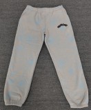 Popular foreign trade item: heavy-duty hoodie with spider web print, trendy brand, loose fit, fleece-lined sp5der sweatshirt and pants for men, in stock