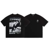 American trendy high street ERD 'Melancholic Rich Kid' retro print short-sleeve summer loose casual trendy couple's T-shirt for men