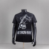 New Saint Vintage Washed Distressed Letter Print Dark American Style Loose Short Sleeve T-Shirt