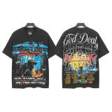 New Hellstar high-quality vintage washed loose-fit short-sleeve T-shirt for men