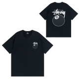 Original label one-piece dropshipping trendy brand STU West short-sleeve T-shirt with dice, black eight, ice cream designs, basic American style couple's wear for summer