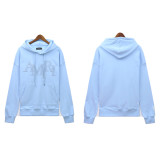 Amiri American streetwear brand logo embroidered loose vintage distressed washed casual hoodie and sweatpants unisex set