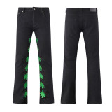 American trendy brand LOSTSHDWS LOGO JEANS high-quality American-style simple fashion micro-flared jeans