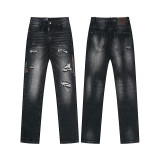 Cross-border foreign trade DSQUARED2 European and American trendy brand slim-fit skinny jeans with washed-out and distressed details for men
