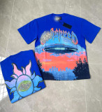 Cross-border American niche trendy brand T-shirt with skull print, loose fit, short sleeves, vintage washed, unisex and versatile